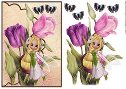 Envelop Vintage Tulips and Fairy
