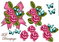 3D Decoupage Roses,bows and Butterflies