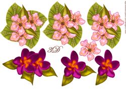 3D Decoupage Blossoms and Violets