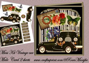 Mini Kit Male Card Vintage Car