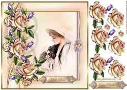 Beautiful Vintage Lady & Heritage Roses