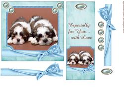 Cute Doggies Topper and Bookmark/insert
