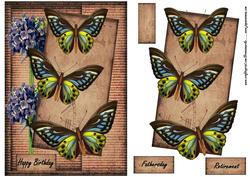 Male Card Vintage Butterflies