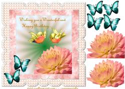 Scallop Birds and Flowers