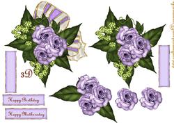 3D Decoupage Roses Arrangement
