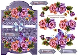 Screen Card Enchanted Roses and Butterflies