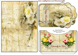 Pocket Card Vintage Roses