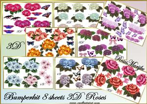 Bumperkit 3D Roses 8 Sheets