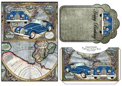 Pocketcard Vintage Worldmap & Car