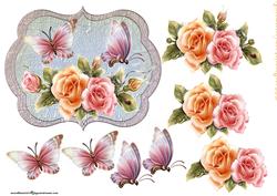 Scallop Roses and Butterflies