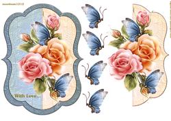 Scallop Roses and Butterflies Card