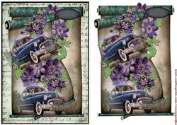 Scroll Vintage Cars Male Card