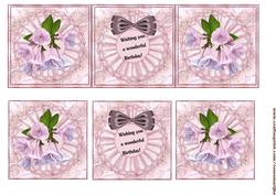 Large Dl Card Blossoms in Pink