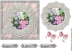 English Garden in Lace Vintage Frame