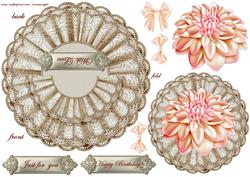 Wobble Card Peache Dahlia