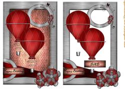 Steampunk Hot Air Balloon Male Card