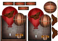 Steampunk Hot Air Balloon Male Card Over the Top