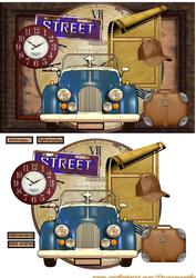 Vintage Car Male Card