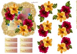 Petunia's on Lace Frame