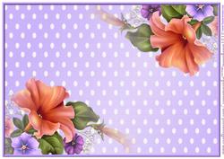 A4 Background Lilac Dots and Flowers