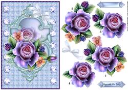 Classic English Roses in Bleu