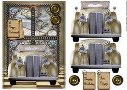 Vintage Car Male Card Topper