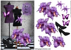Vintage Dressform and Orchids
