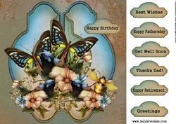 Panels Male/other Card Birds and Bflies
