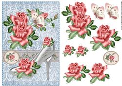Cinderella Shoes Pink Silk Roses