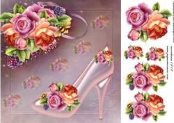 Cinderella Shoes English Roses Peache and Purple
