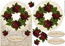 Over the Top Cream Lace and Red Roses