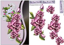 Sympathy Heritage Pink Roses and Lace Cross