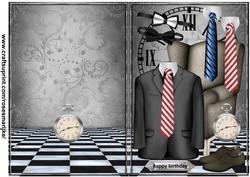 Cut and Fold Male Card Men's Clothes
