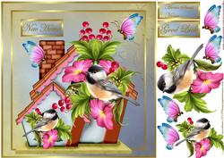 New Home Birdhouse & Birds