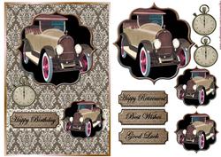 Male Card Vintage Car