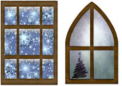 Windows Vintage Chrstmas