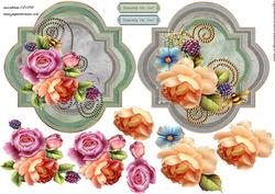 2 Scallop Toppers English Roses