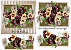 Vintage Pansies Get Well Soon