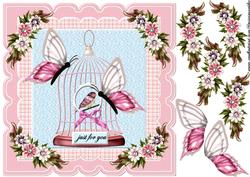 Scallop Topper Birdhouse & Butterflies