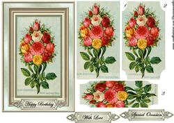 Vintage Bouquet Roses Pyramids
