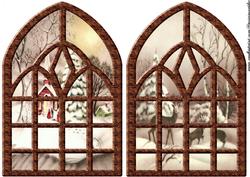 Church Windows Vintage Christmas Backgrounds