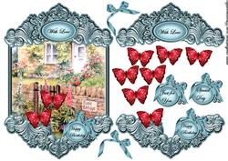 Cottage in Ornament Frame