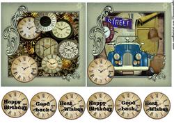 Vintage Clocks Male Cards
