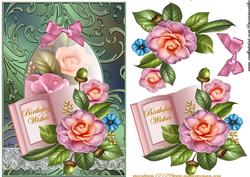 Camelia Book in Green and Pink