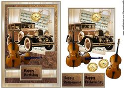 Male Card Vintage Car & Music