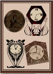 A4 Art Deco Clocks Background