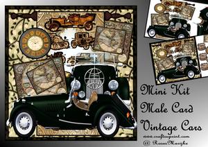 Mini Kit Vintage Cars Male Card