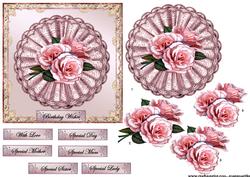Classic Vintage Roses on French Lace