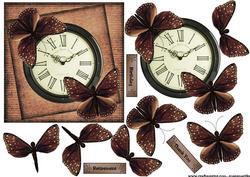 Clock Card Butterflies