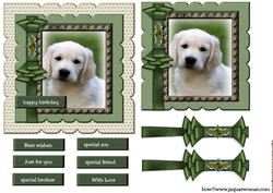Birthday Boy Puppy in Scallop Frame